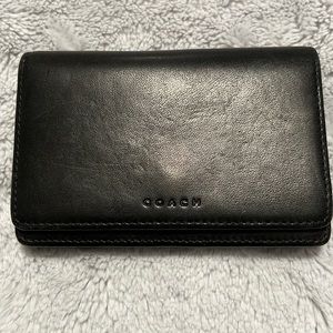 Vintage Coach leather wallet, keychain, coin holder